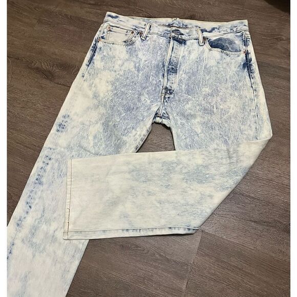 Levi’s 505 CT Men Jeans Button Fly Straight Leg Regular Fit Acid Wash Size 36x28 - Picture 1 of 9
